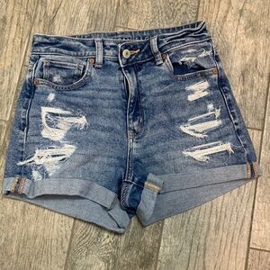 American eagle distressed denim shorts